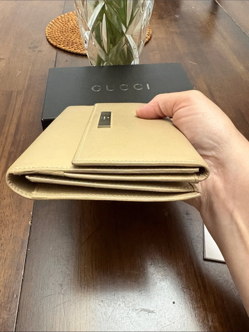 Low start Gucci Vtg Leather Flap Continental Wallet in a box. In GUC. Authentic - Picture 12 of 15